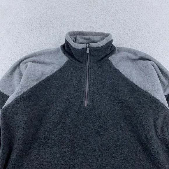 Vtg Calvin Klein Jeans Half Zip Fleece Sweater Mens Large Colorblock Drawstring - Picture 2 of 10